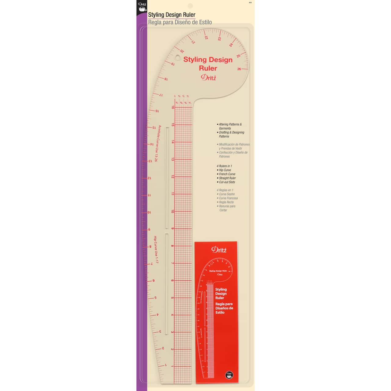 Dritz® Clear Curved & Straight Edge Styling Design Ruler